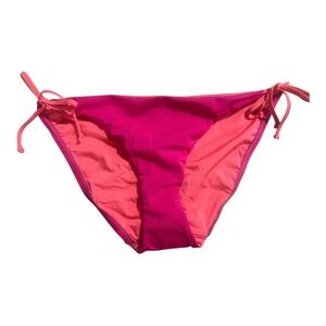 a. Ché Womens Fuchsia Pink Coral Side Tie Bikini Bottoms Shimmer Swim Size L